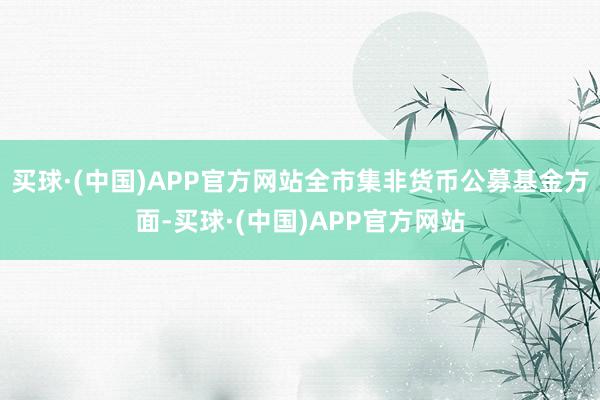 买球·(中国)APP官方网站全市集非货币公募基金方面-买球·(中国)APP官方网站