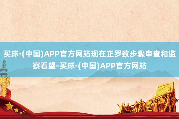 买球·(中国)APP官方网站现在正罗致步骤审查和监察看望-买球·(中国)APP官方网站