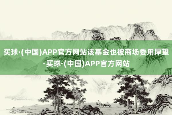 买球·(中国)APP官方网站该基金也被商场委用厚望-买球·(中国)APP官方网站