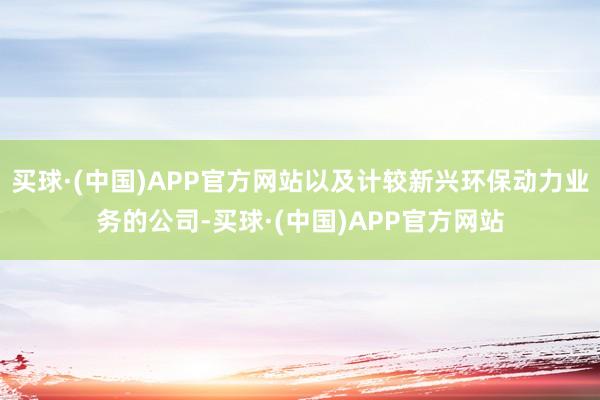 买球·(中国)APP官方网站以及计较新兴环保动力业务的公司-买球·(中国)APP官方网站