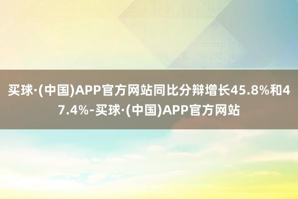 买球·(中国)APP官方网站同比分辩增长45.8%和47.4%-买球·(中国)APP官方网站