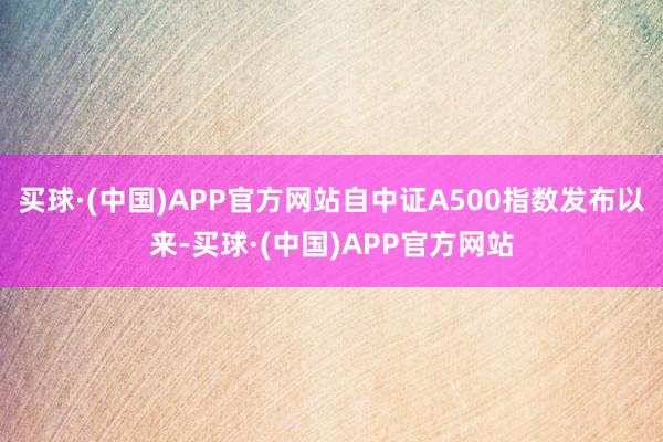 买球·(中国)APP官方网站自中证A500指数发布以来-买球·(中国)APP官方网站