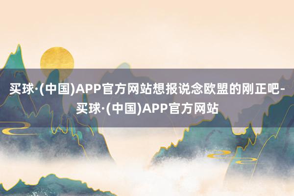 买球·(中国)APP官方网站想报说念欧盟的刚正吧-买球·(中国)APP官方网站