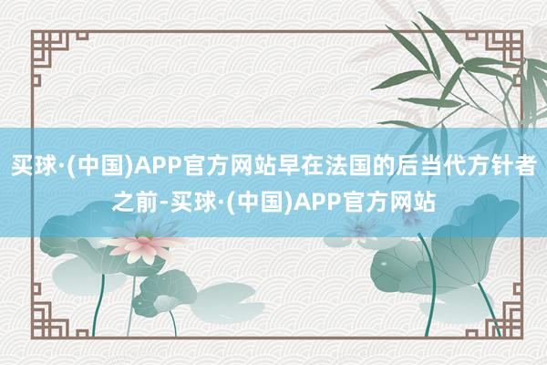 买球·(中国)APP官方网站早在法国的后当代方针者之前-买球·(中国)APP官方网站