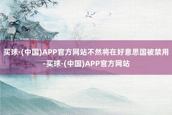 买球·(中国)APP官方网站不然将在好意思国被禁用-买球·(中国)APP官方网站